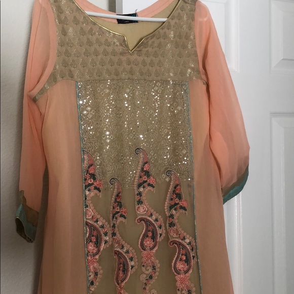 Pakistani Indian long flowy kamiz/dopatta - Picture 2 of 3